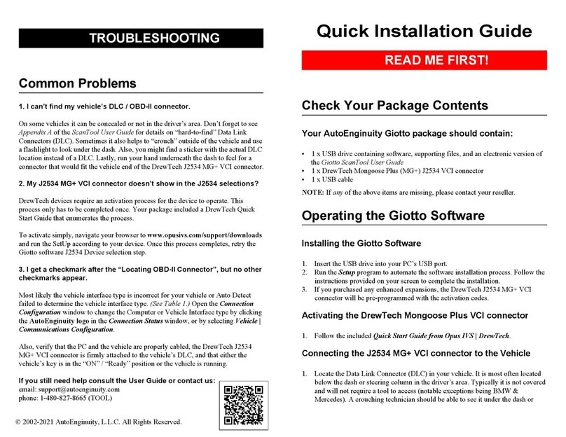 AutoEnginuity Giotto Quick installation guide
