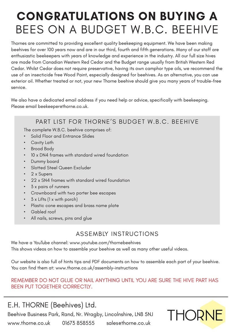 Thorne BEES ON A BUDGET W.B.C. BEEHIVE Assembly instruction Thorne BEES ON A BUDGET W.B.C. BEEHIVE Assembly instruction