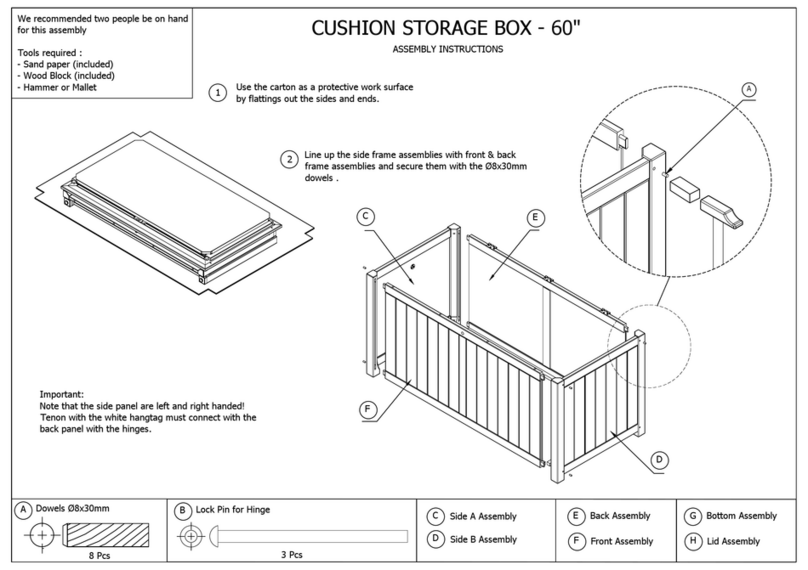 POVL CUSHION STORAGE BOX 60 Assembly instructions