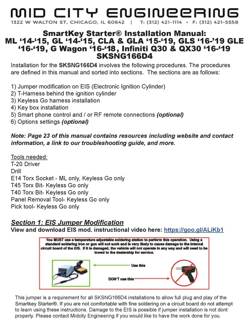 Mid City Engineering SmartKey Starter SKSNG166D4 manual