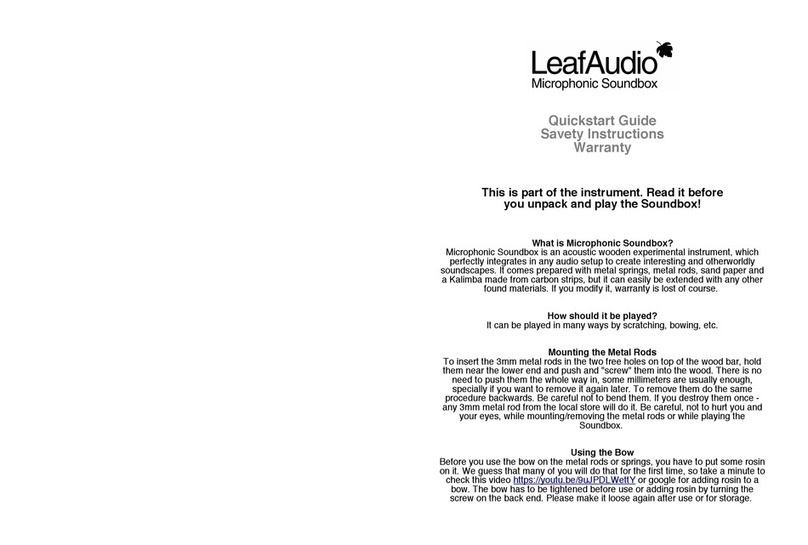 LeafAudio Microphonic Soundbox Quickstart Guide, Safety Instructions, Warranty