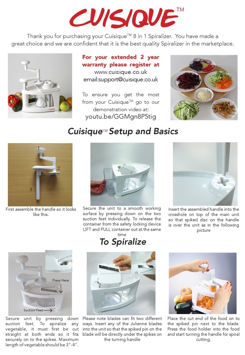 Cuisique 8 in 1 Spiralizer instructions