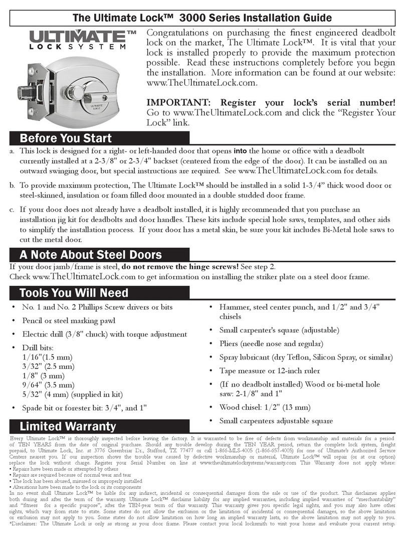 Ultimate Lock 3000 Series installation guide