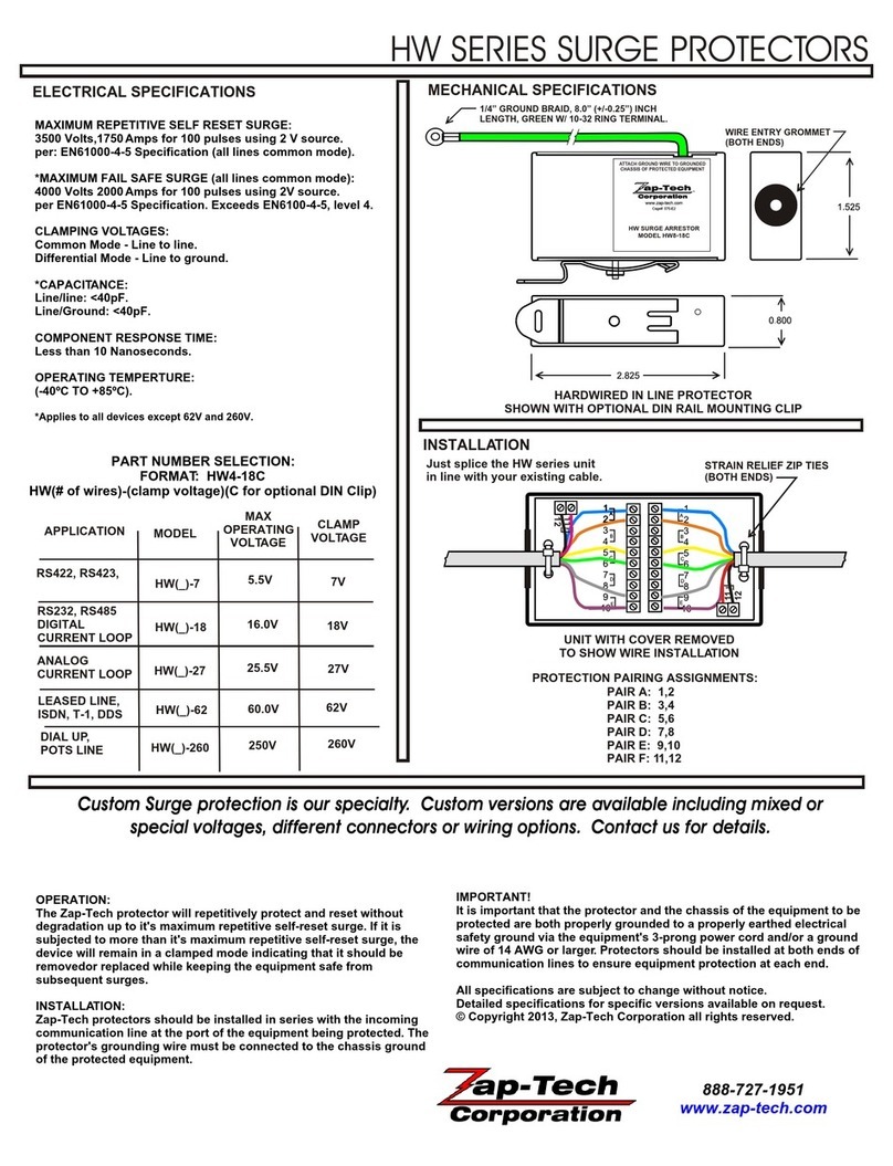 Zap-Tech HW Series quick start guide