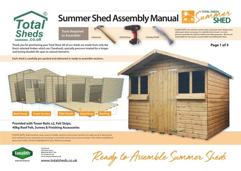 total sheds Summer Shed Assembly manual
