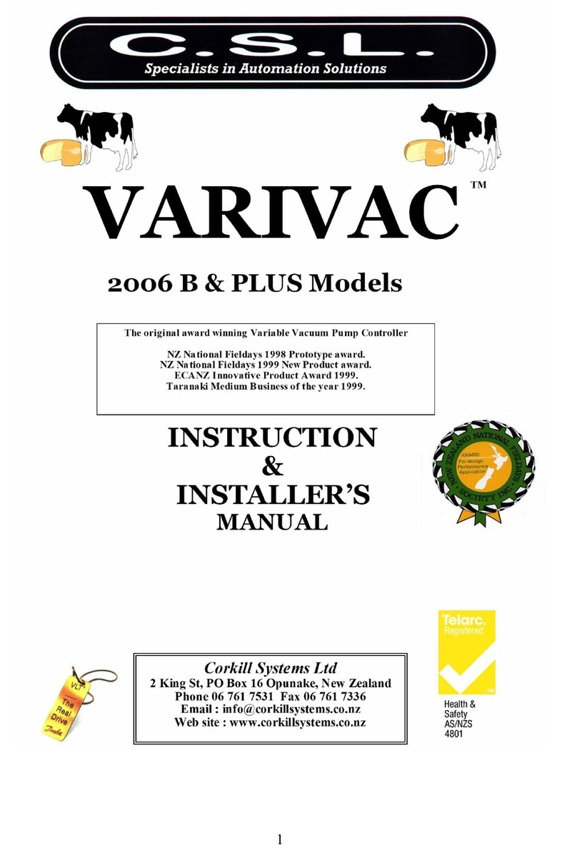C.S.L. VARIVAC 2006 B INSTRUCTION & INSTALLER'S MANUAL