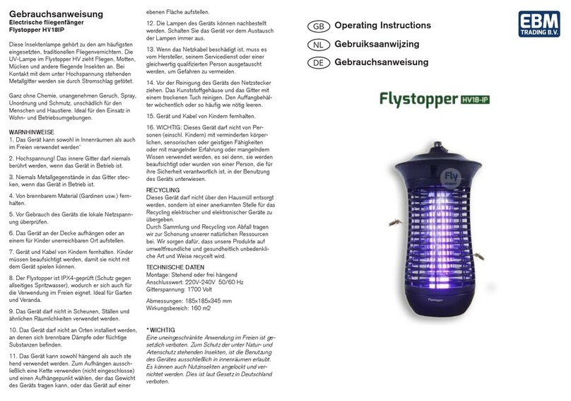 EBM TRADING Flystopper HV18IP instruction manual