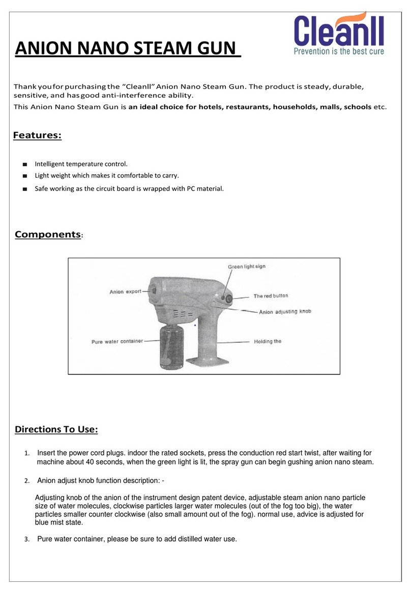 Cleanll ANION NANO STEAM GUN User manual