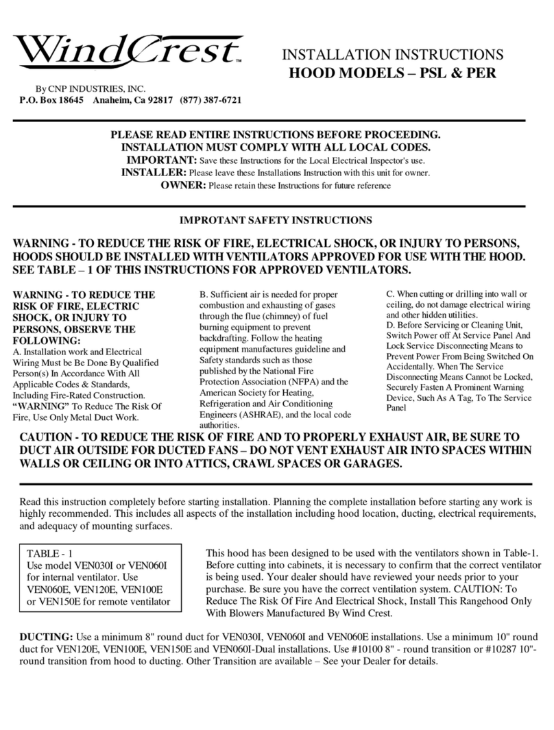 CNP INDUSTRIES WindCrest PSL installation instructions CNP INDUSTRIES WindCrest PSL installation instructions