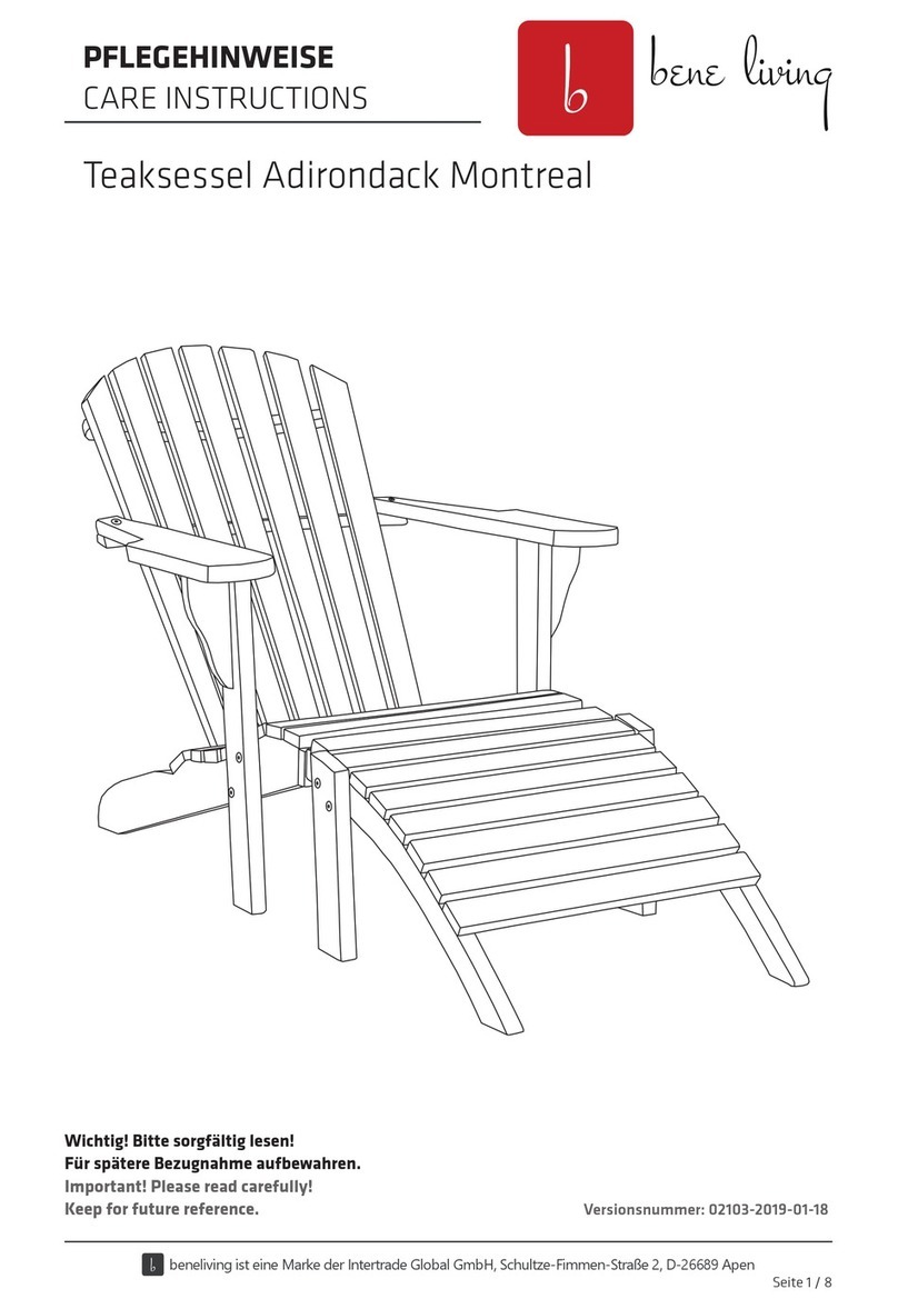 bene living Teaksessel Adirondack Montreal Care Instructions