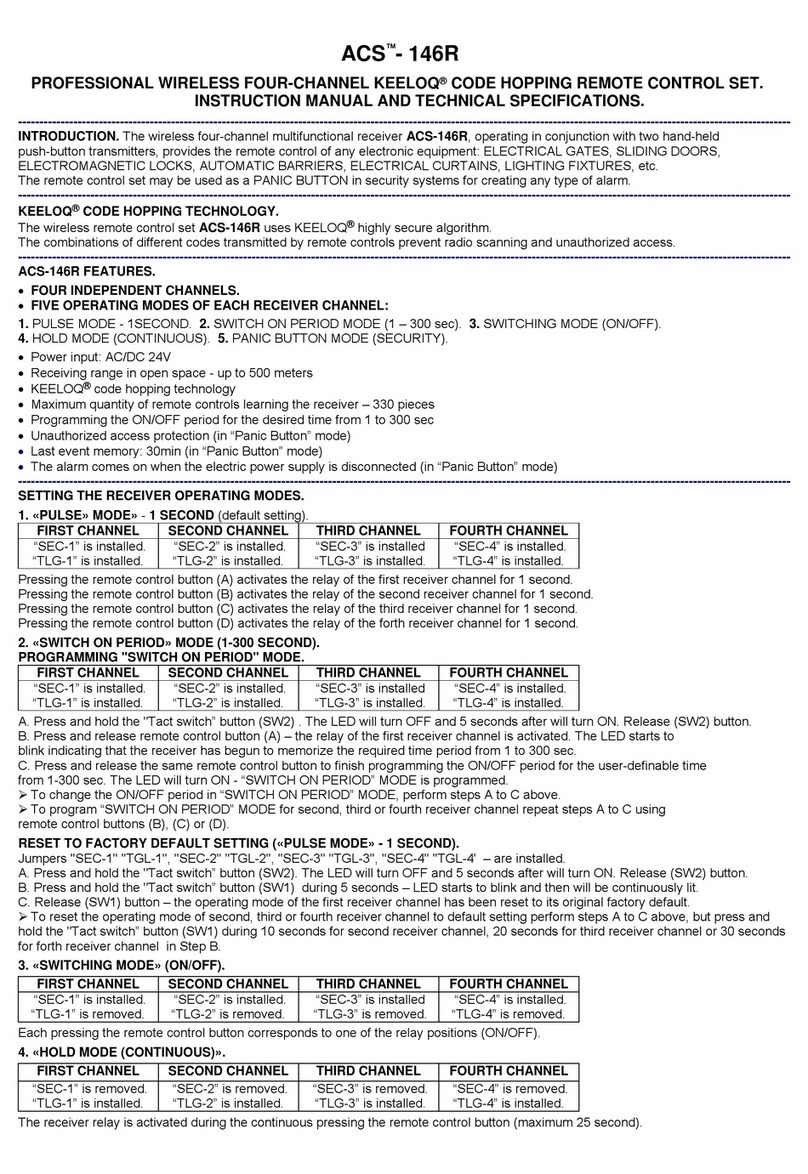 ACS 146R INSTRUCTION MANUAL AND TECHNICAL SPECIFICATIONS