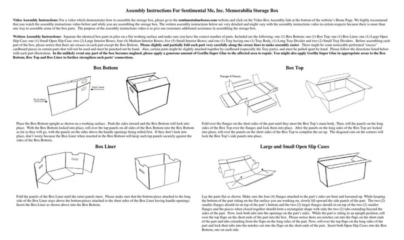 Sentimental Me Memorabilia Storage Box Assembly instructions Sentimental Me Memorabilia Storage Box Assembly instructions