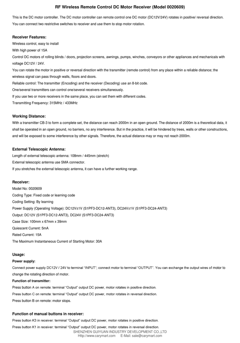 SHENZHEN GUIYUAN INDUSTRY DEVELOPMENT 0020609 User manual