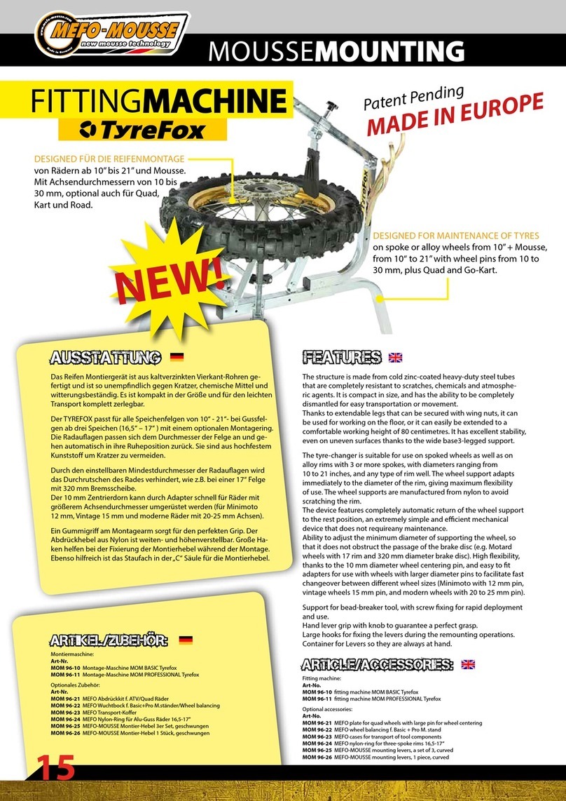MEFO-MOUSSE MOM BASIC Tyrefox MOM 96-10 User manual