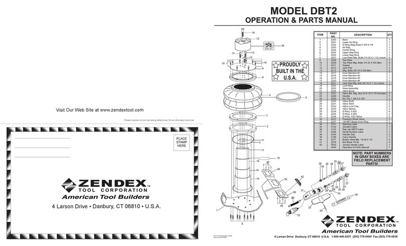 ZENDEX RAKJAK DBT2 Operation and parts manual