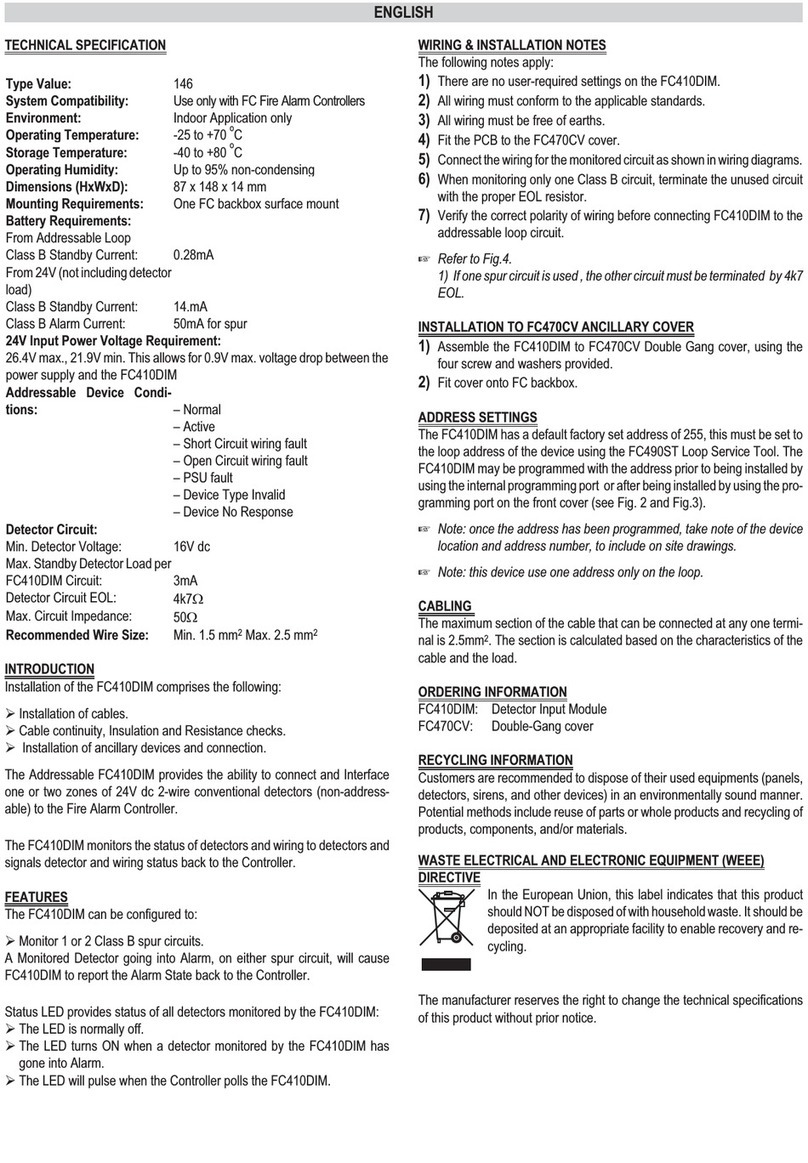 Tyco FC410DIM User manual