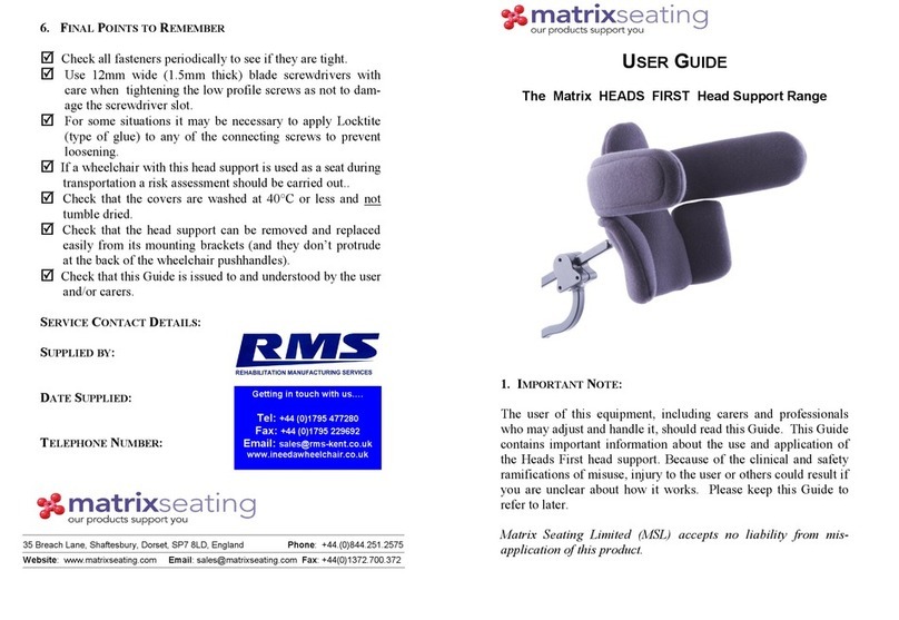 Matrix Seating HEADS FIRST user guide