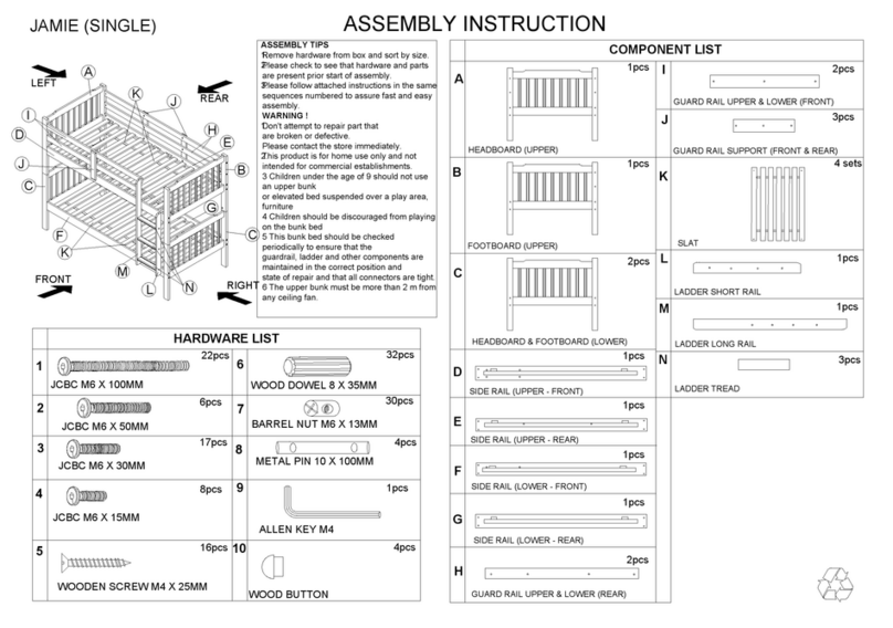 Nero Furniture JAMIE Assembly instruction