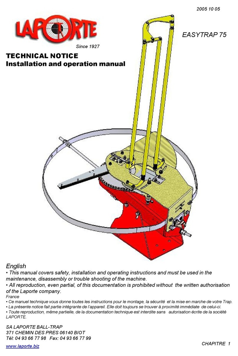 LAPORTE EASYTRAP 75 Installation and operation manual