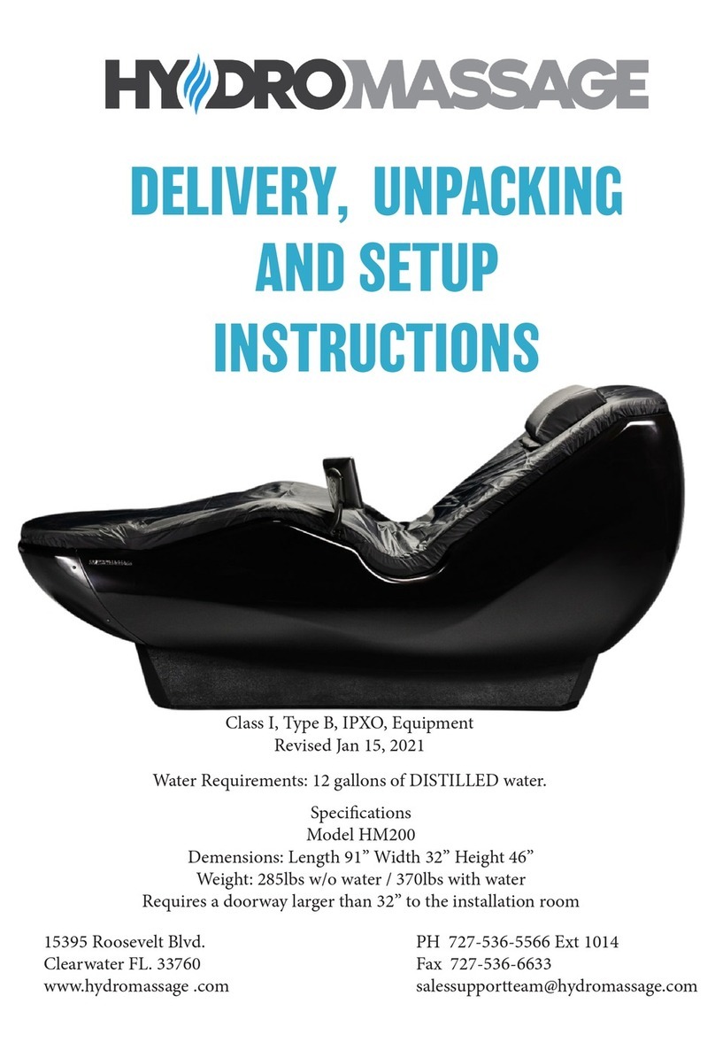 HydroMassage HM200 DELIVERY, UNPACKING AND SETUP INSTRUCTIONS