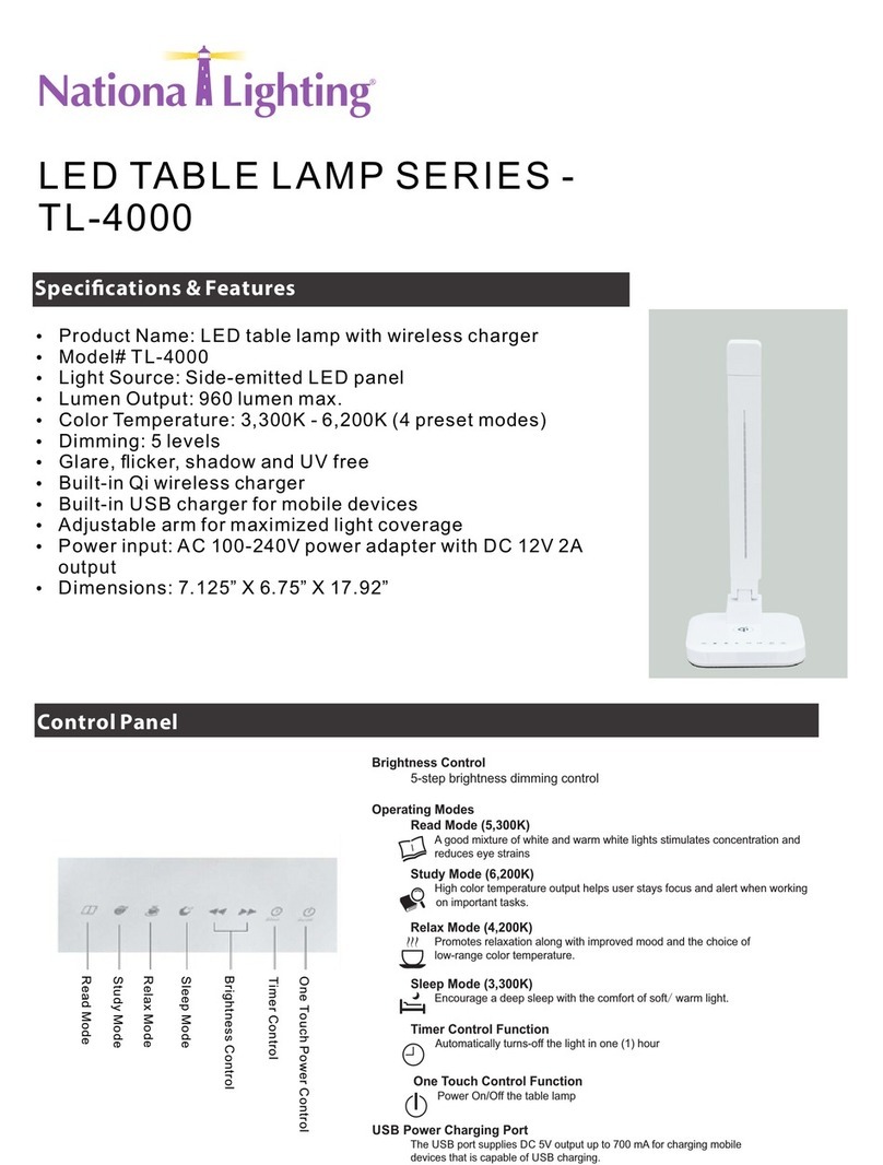 National Lighting TL-4000 Quick start quide