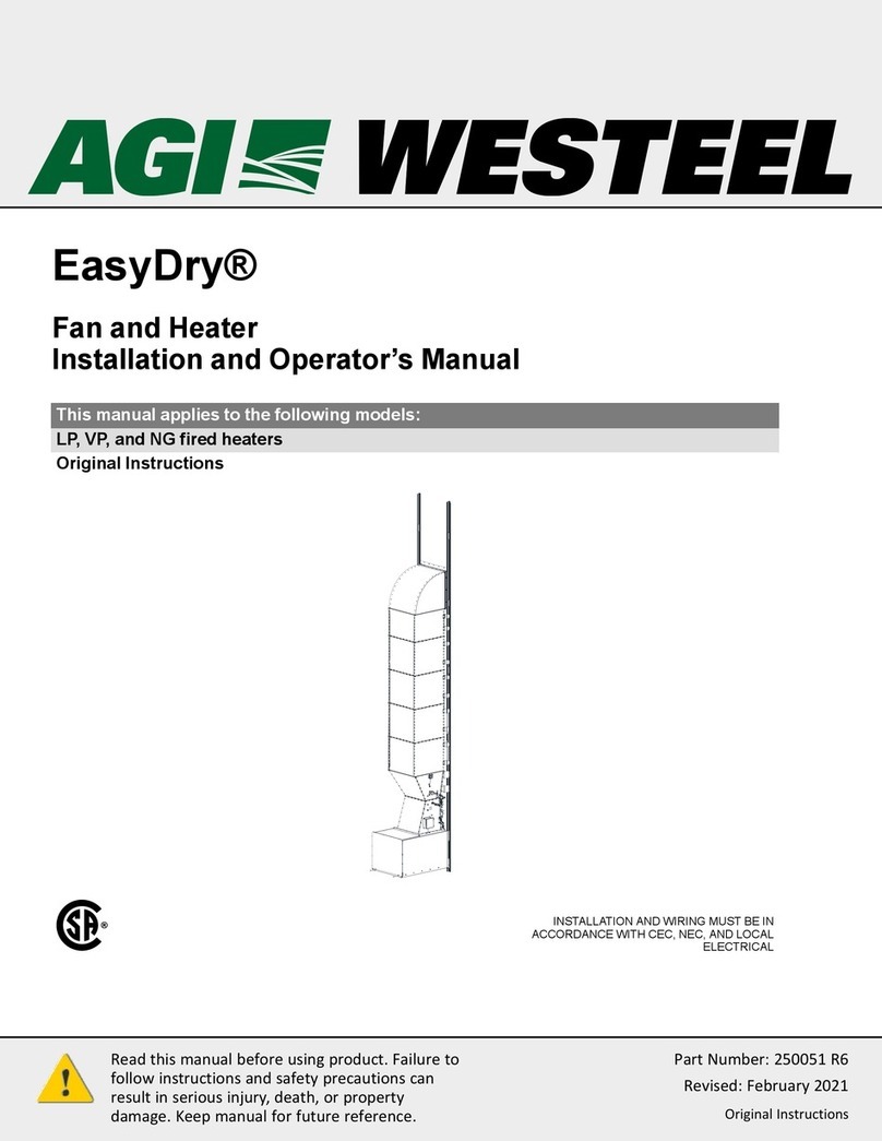 AGI WESTEEL EASYDRY N-EZD15LP43 Installation and operator's manual