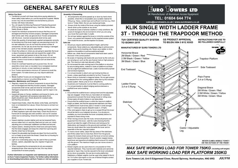 Euro Towers 3T Instructions for use Euro Towers 3T Instructions for use