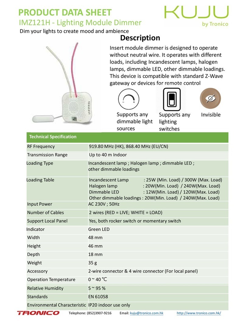 Tronico KUJU IMZ121H Product data sheet Tronico KUJU IMZ121H Product data sheet