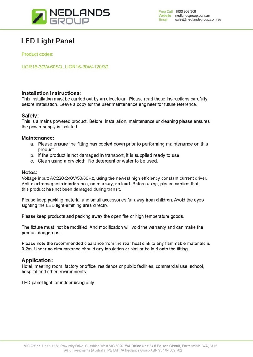 Nedlands Group UGR16-30W-60SQ quick guide