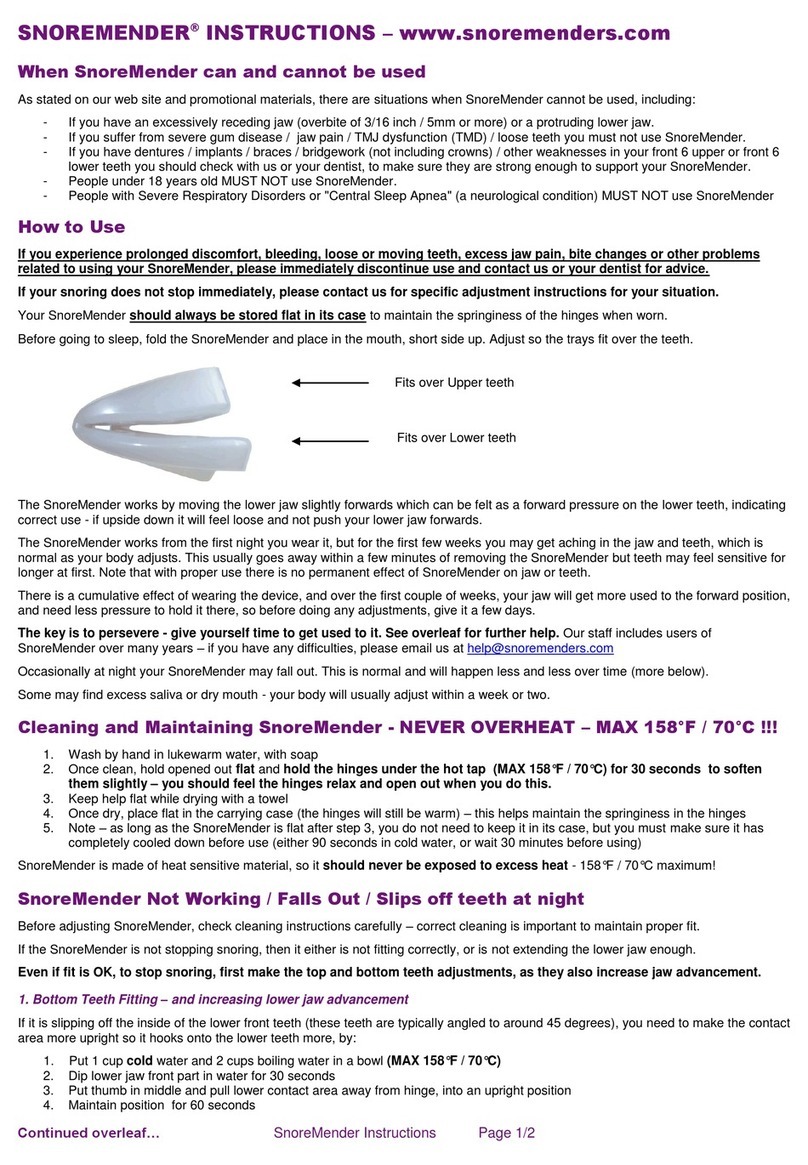 SnoreMender SnoreMender instructions