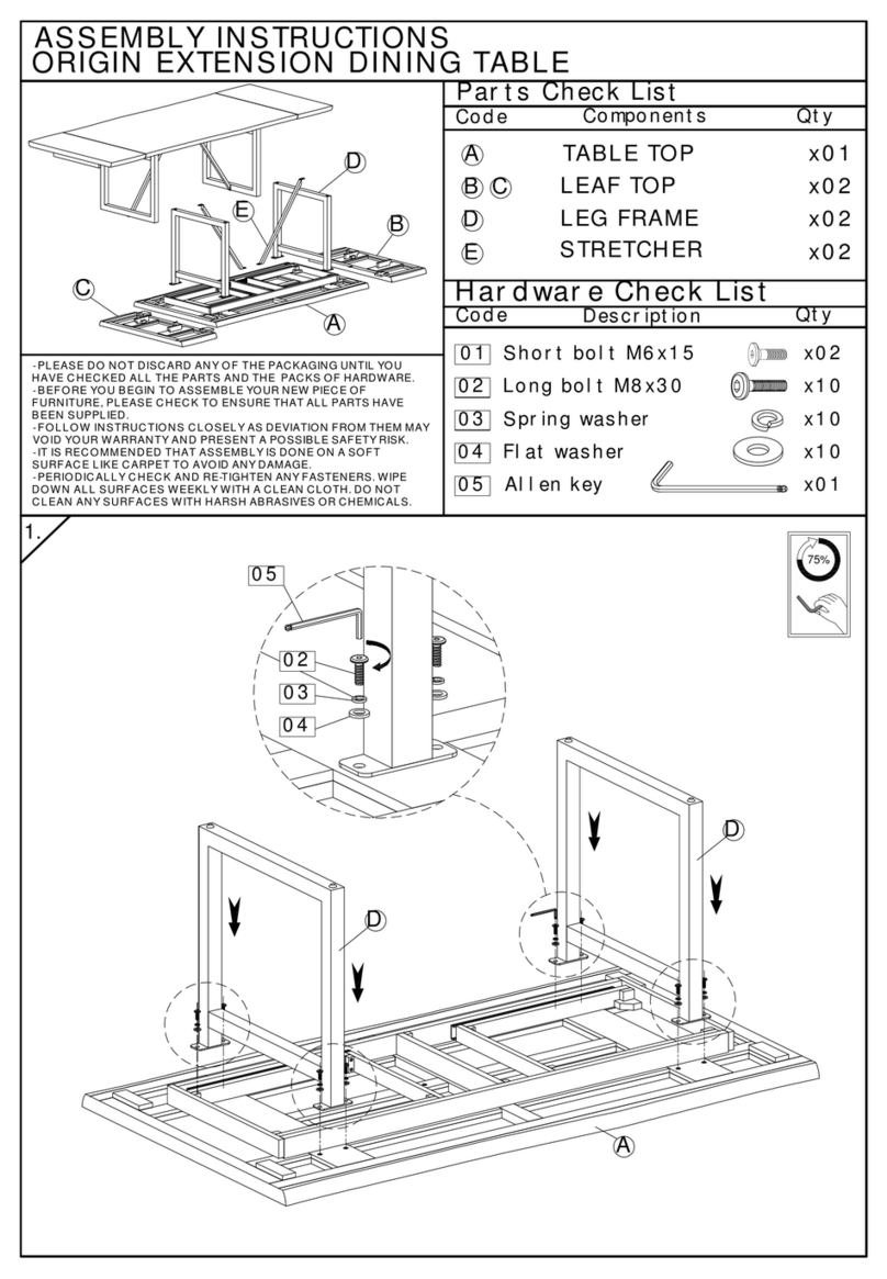 Essentials For Living ORIGIN EXTENSION DINING TABLE User manual
