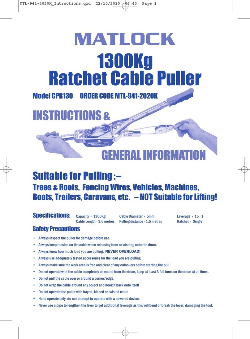 MATLOCK CRP130 INSTRUCTIONS & GENERAL INFORMATION
