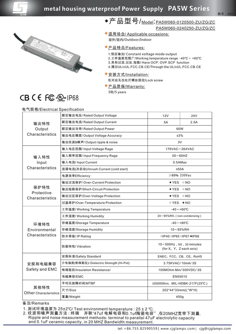 CJG PA5W060-0120500-ZU User manual