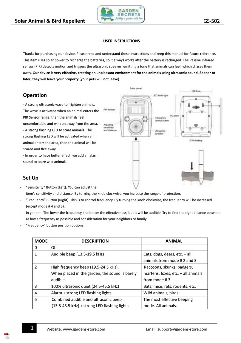 GARDEN SECRETS GS-502 User instructions