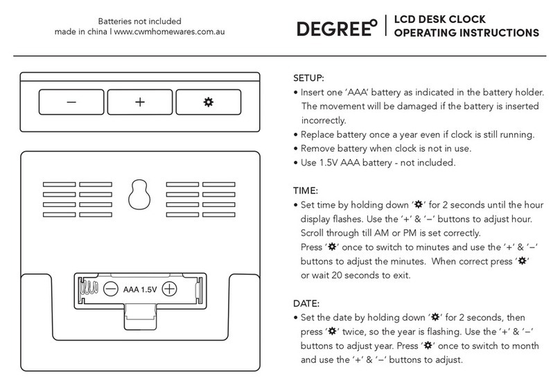 DEGREE LCD DESK CLOCK operating instructions