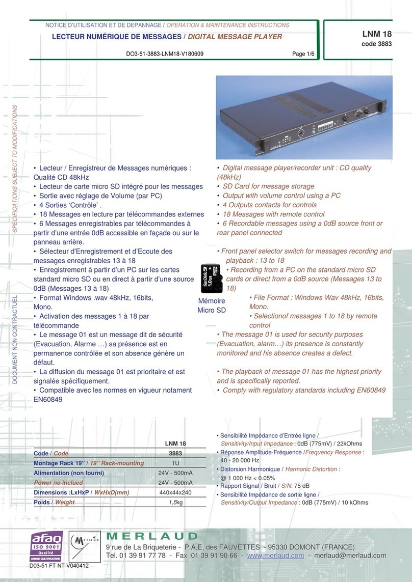 Merlaud LNM 18 Operation & maintenance instructions