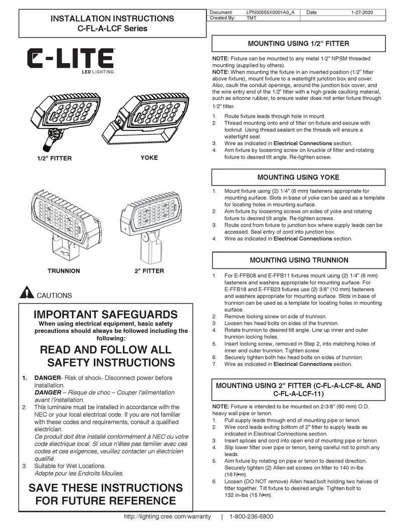 C-LITE C-FL-A-LCF Series installation instructions