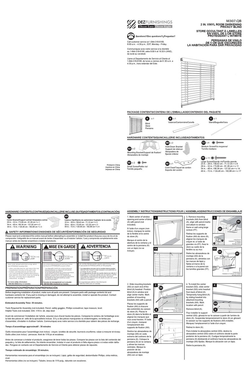 DEZ Furnishings M307.QB Assembly instructions DEZ Furnishings M307.QB Assembly instructions