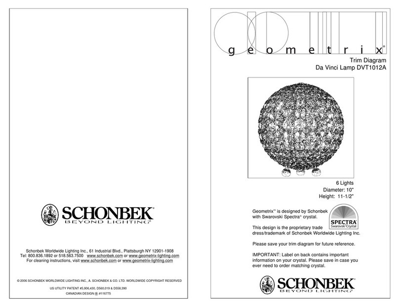 Schonbek Geometrix DVT1012A Trim Diagram