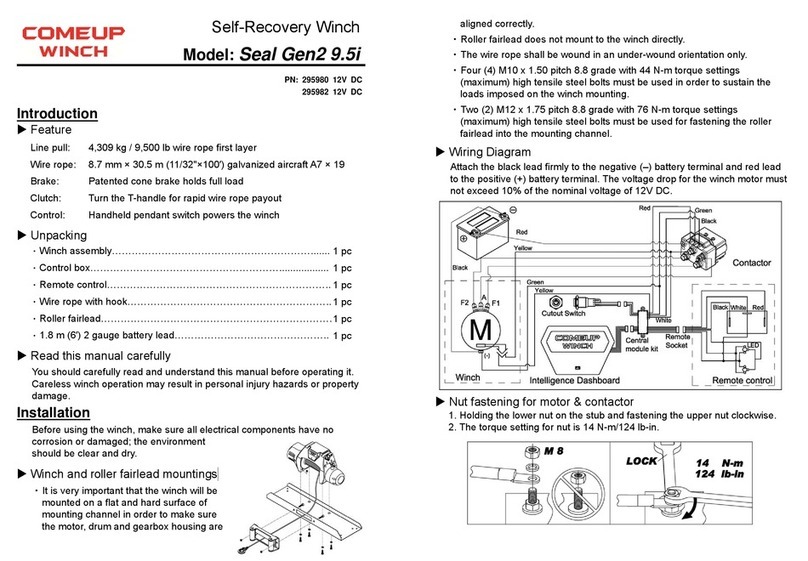 Come.up Winch Seal Gen2 9.5i quick start guide