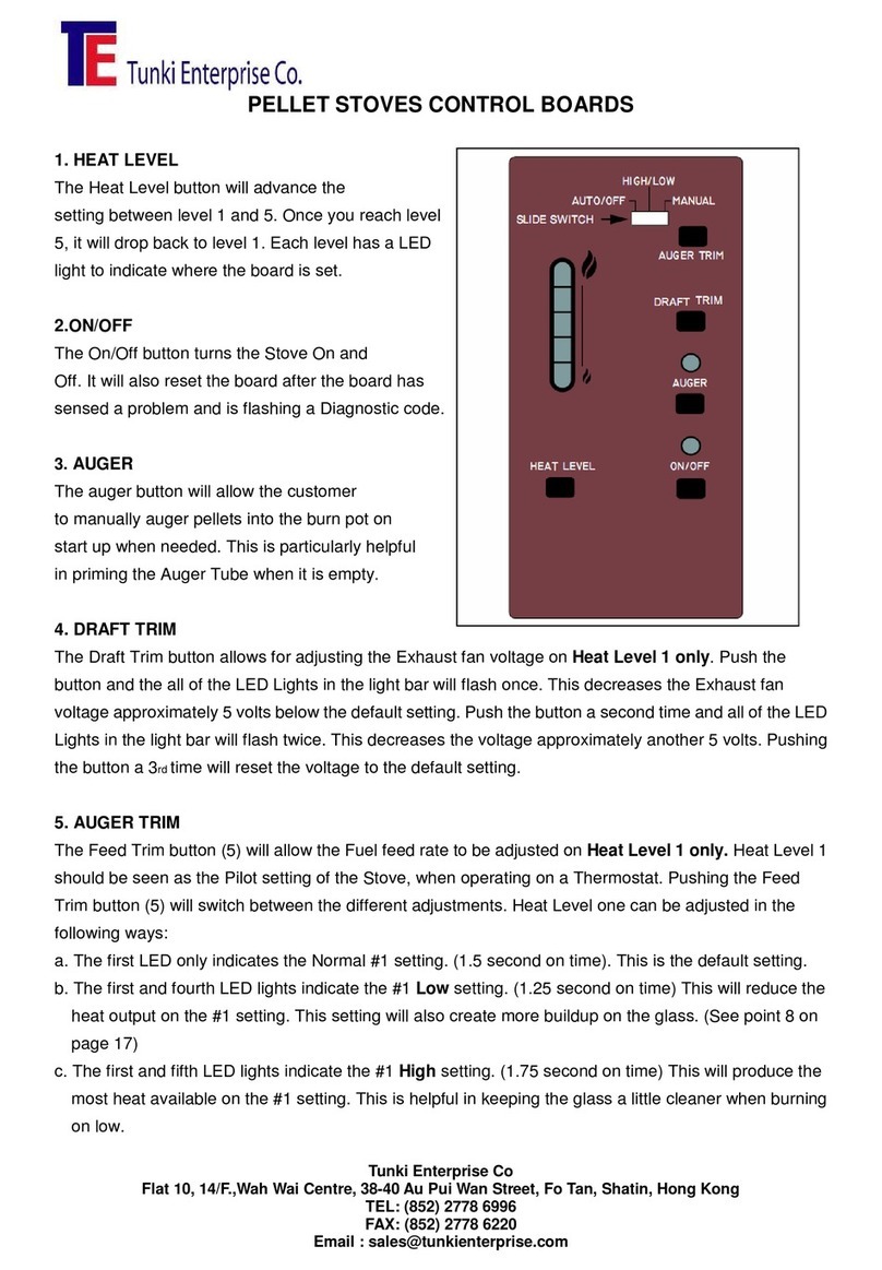 Tunki Enterprise PELLET STOVES CONTROL BOARDS instructions