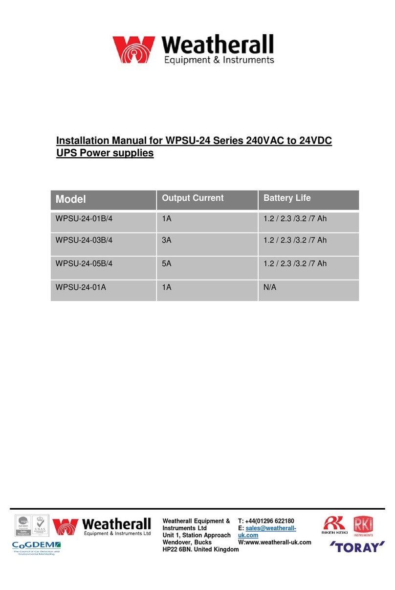 Weatherall WPSU-24 Series installation manual