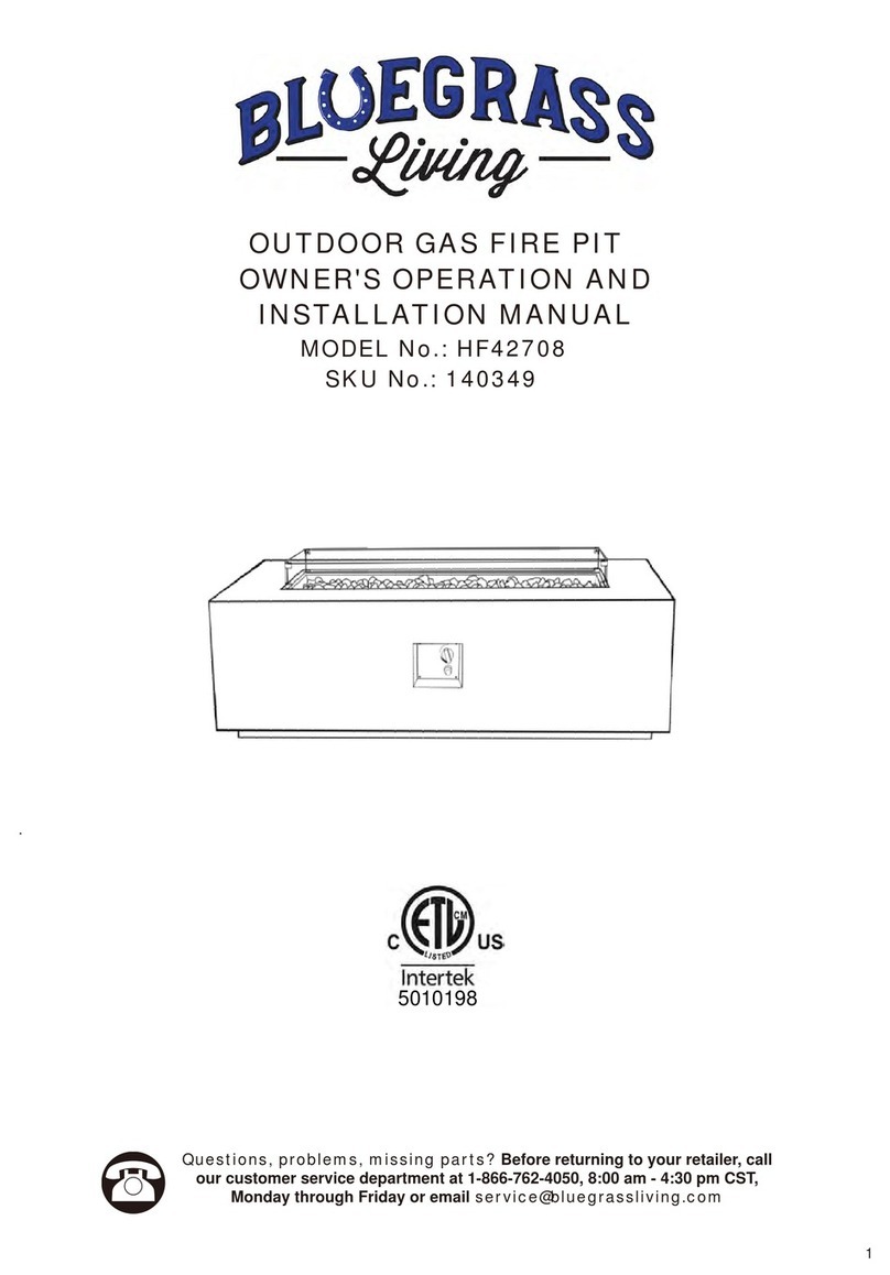 Bluegrass Living HF42708 OWNER'S OPERATION AND INSTALLATION MANUAL