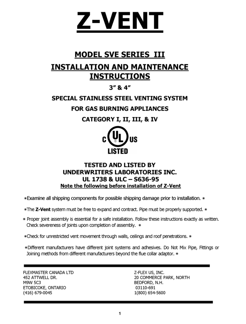 Z-FLEX Z-Vent SVE III Series Installation and maintenance instructions