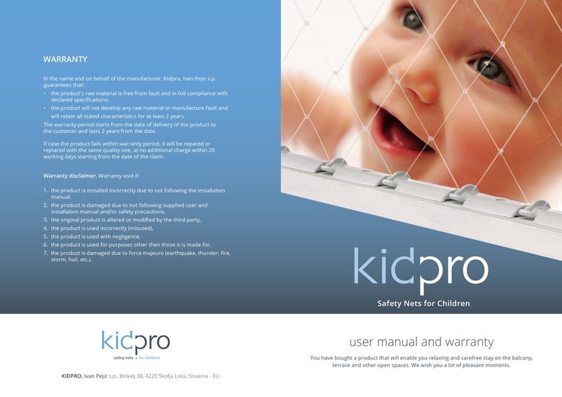 KIDPRO Monofilament net Dimensions and installation guide