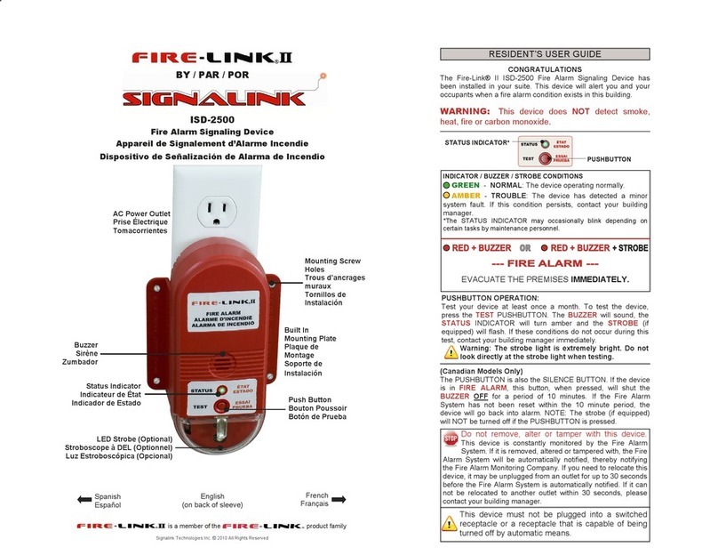 Signalink FIRE LINK II ISD-2500 user guide