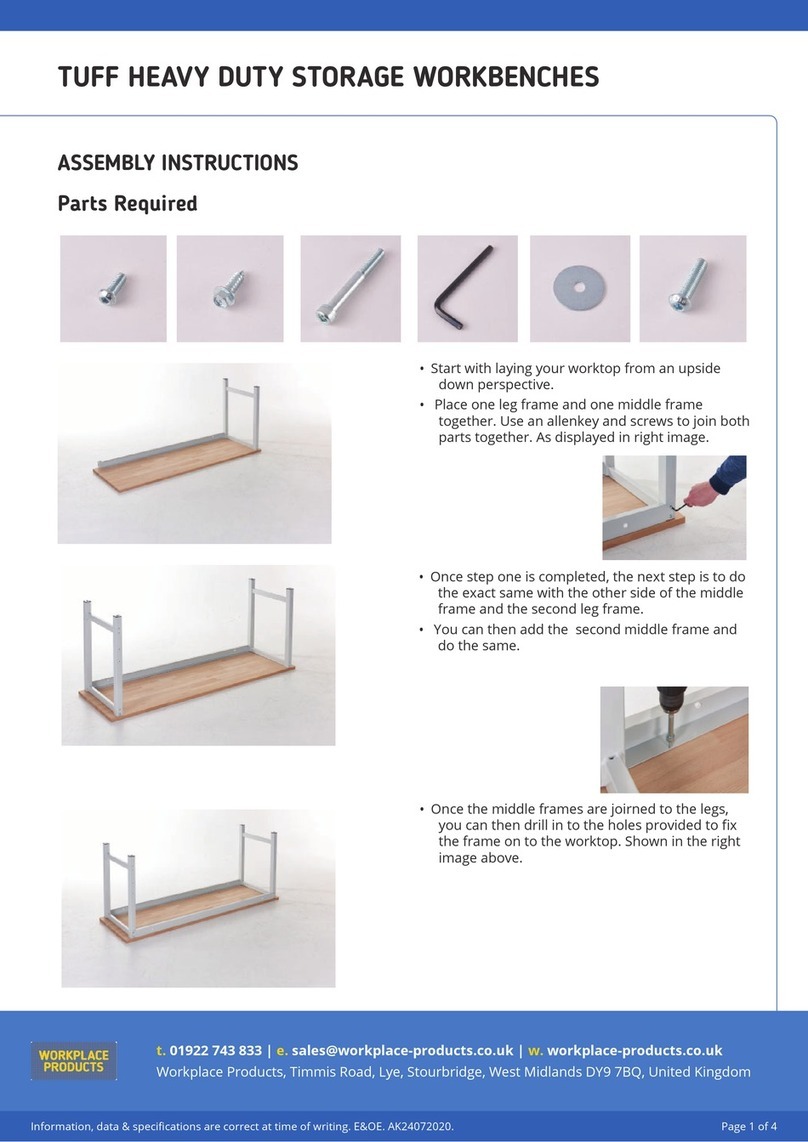 Workplace Products TUFF HEAVY DUTY STORAGE WORKBENCH Assembly instructions Workplace Products TUFF HEAVY DUTY STORAGE WORKBENCH Assembly instructions