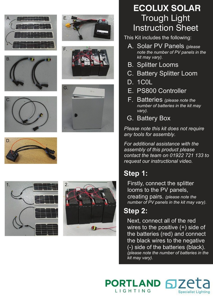 Portland Lighting Zeta Ecolux Solar instruction sheet