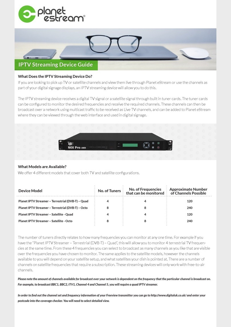 Planet eStream Planet IPTV Streamer - Terrestrial (DVB-T) -... Device guide Planet eStream Planet IPTV Streamer - Terrestrial (DVB-T) -... Device guide
