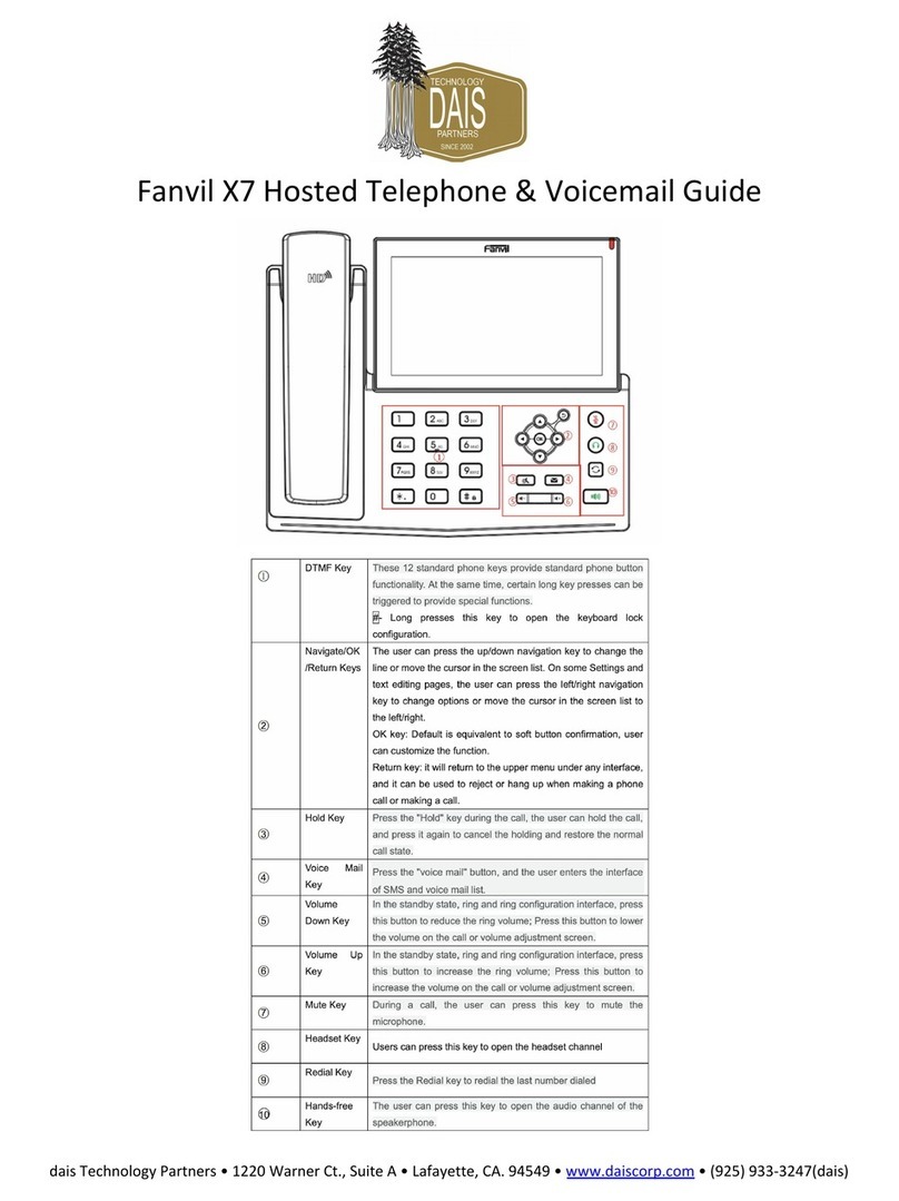 dais Technology Partners Fanvil X7 Quick setup guide